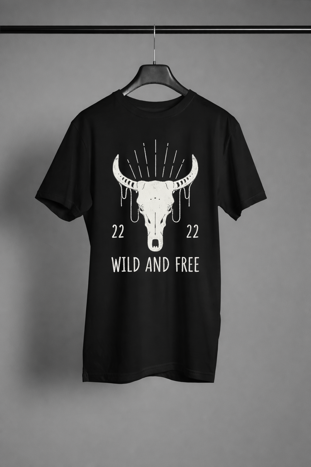 Unisex Classic 22 Bull Skull Tshirt